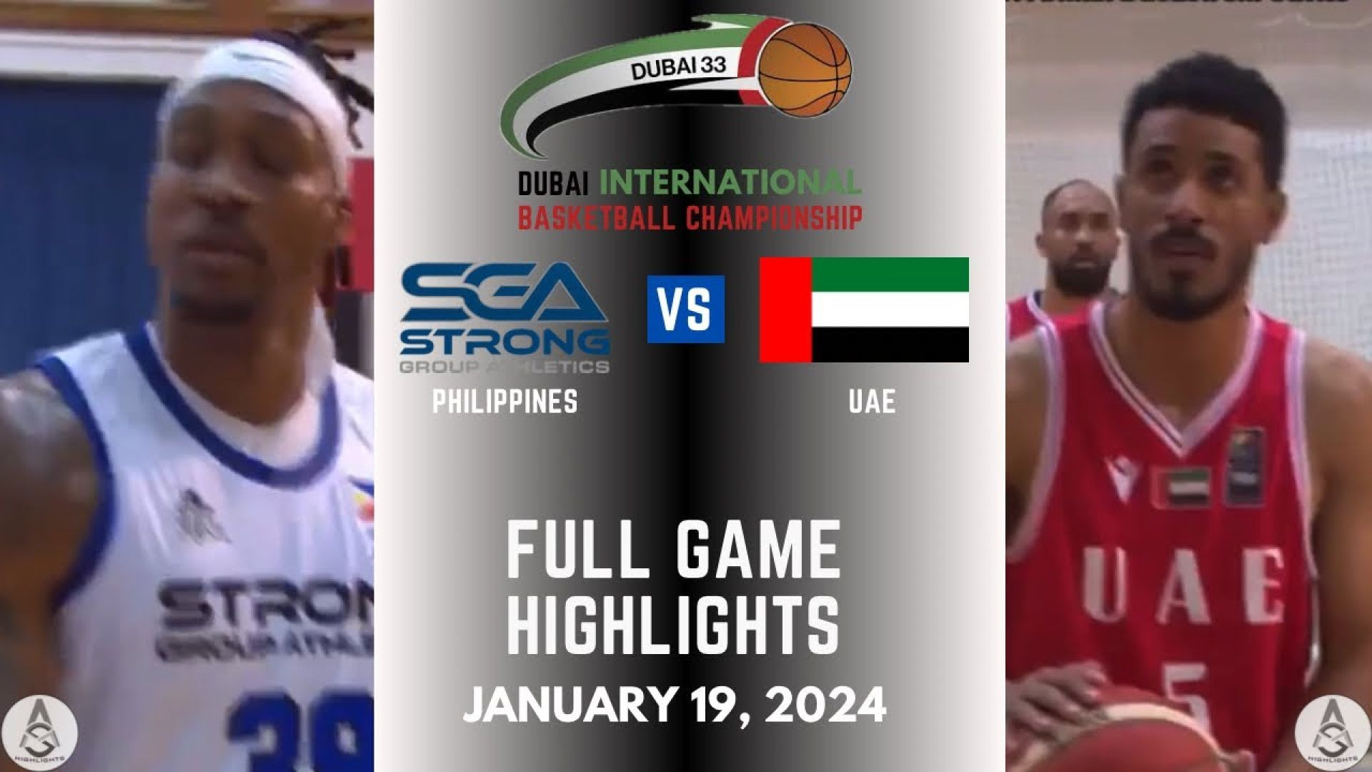 SG Philippines vs UAE Nationals: Dubai International Basketball Championship 19.01.2024 FULL Videos